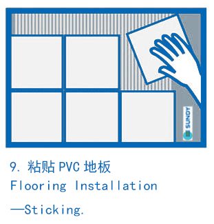 9.粘貼PVC地板