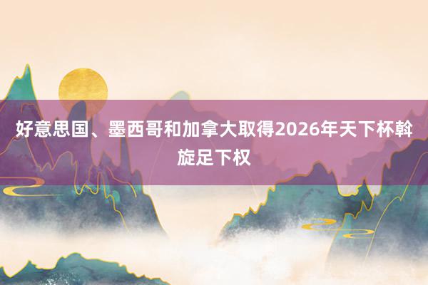 好意思国、墨西哥和加拿大取得2026年天下杯斡旋足下权